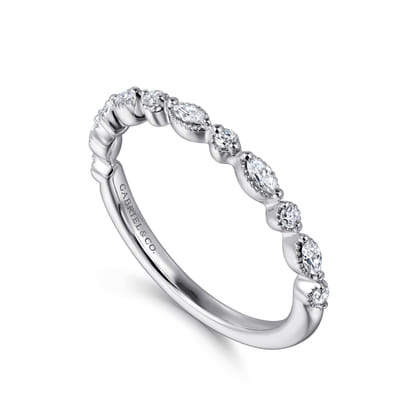 14K White Gold Diamond Anniversary Band