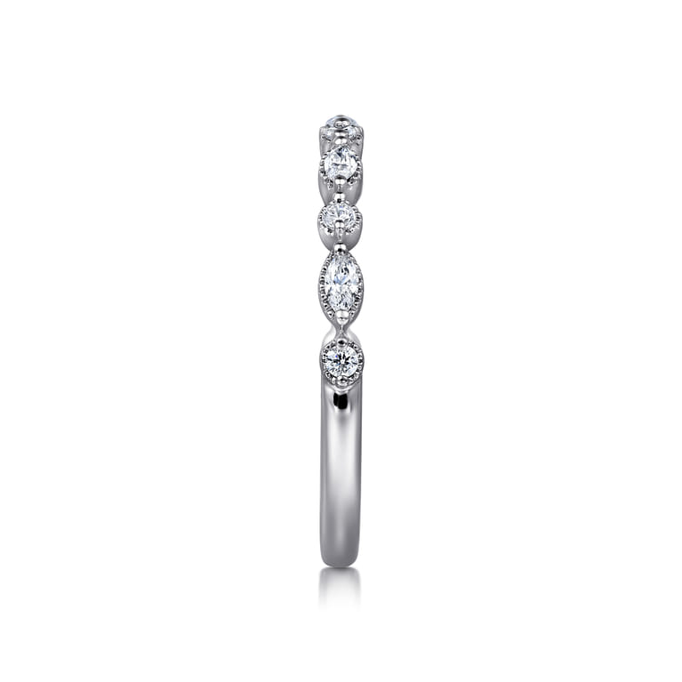 Straight Wedding Ring in 14k White Gold with  Natural Diamond at Gabriel & Co. - Shot 4