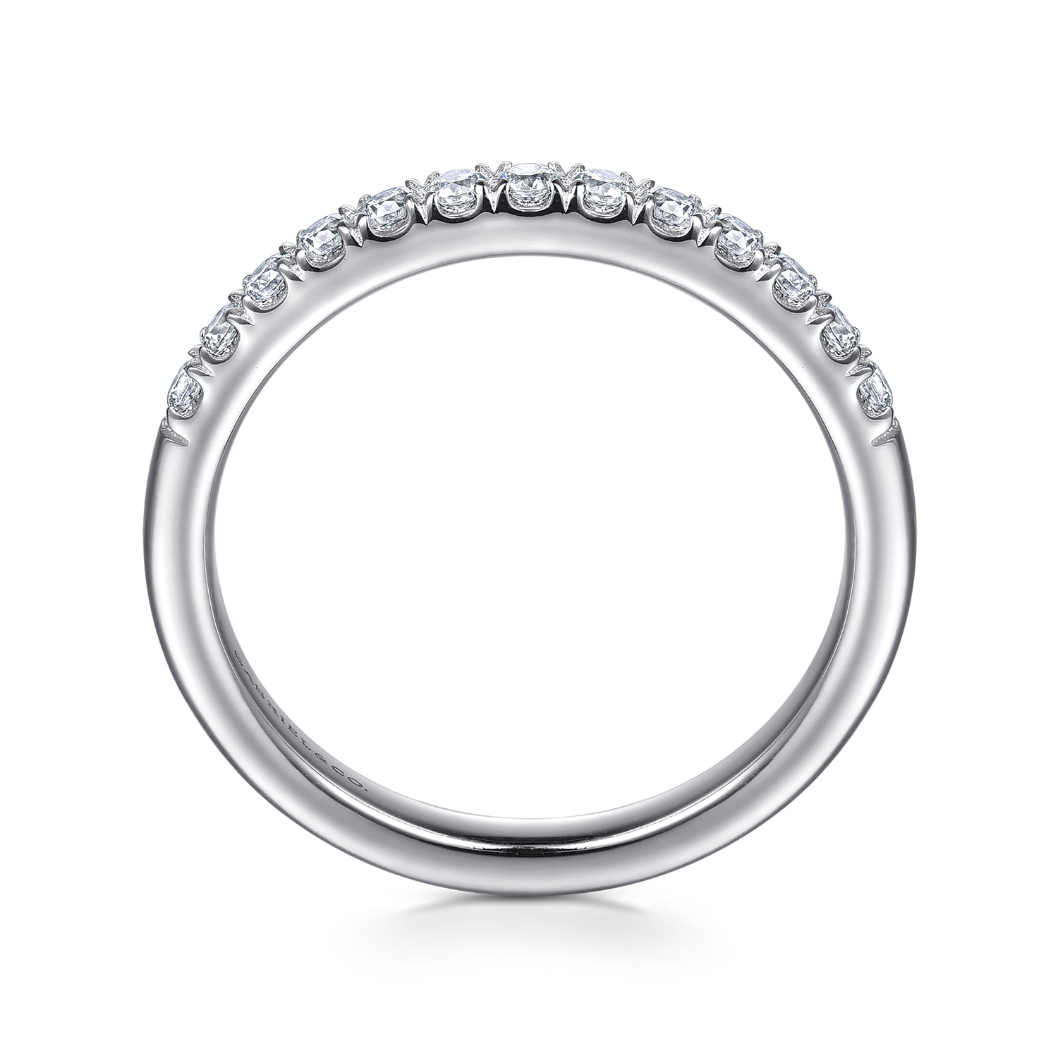 Straight Wedding Ring in 14k White Gold with  Natural Diamond at Gabriel & Co. - Shot 2