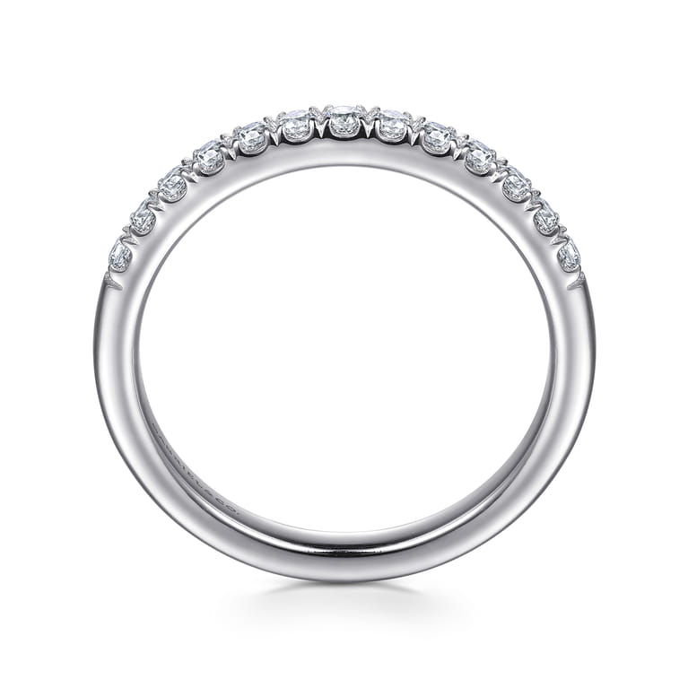 Straight Wedding Ring in 14k White Gold with  Natural Diamond at Gabriel & Co. - Shot 2