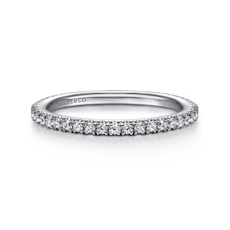 Straight Wedding Ring in 14k White Gold with  Natural Diamond at Gabriel & Co. - Shot 1