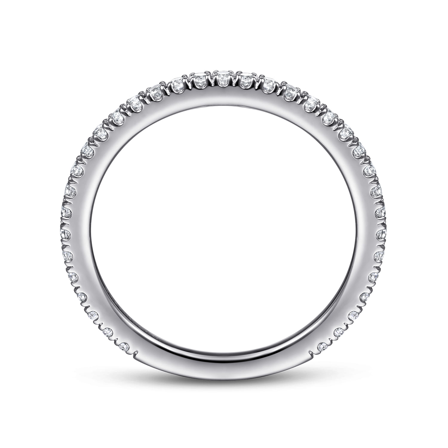 Straight Wedding Ring in 14k White Gold with  Natural Diamond at Gabriel & Co. - Shot 2