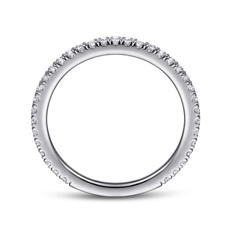 Straight Wedding Ring in 14k White Gold with  Natural Diamond at Gabriel & Co. - Shot 2