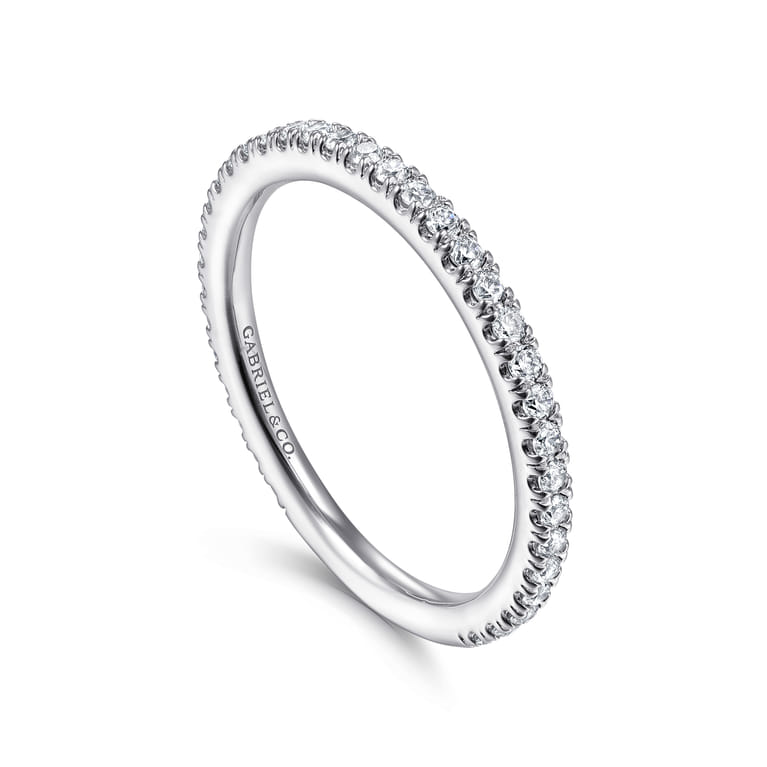 Straight Wedding Ring in 14k White Gold with  Natural Diamond at Gabriel & Co. - Shot 3