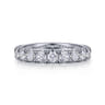 Straight Wedding Ring in 14k White Gold with Round Natural Diamond at Gabriel & Co.
