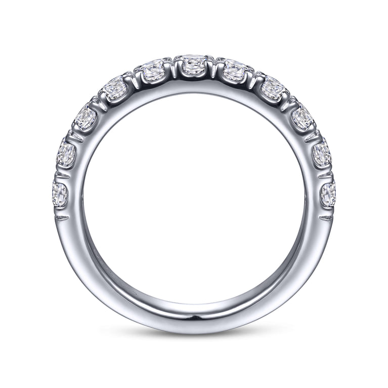 Straight Wedding Ring in 14k White Gold with Round Natural Diamond at Gabriel & Co. - Shot 2