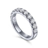 Straight Wedding Ring in 14k White Gold with Round Natural Diamond at Gabriel & Co.
