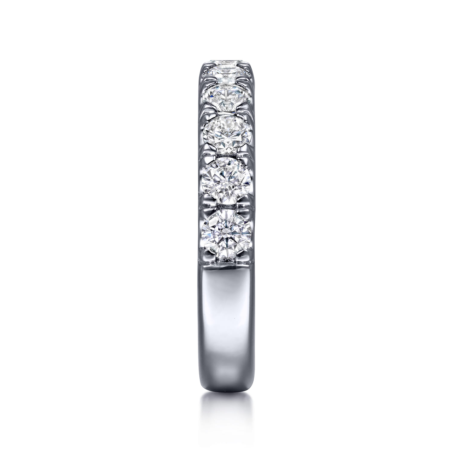 Straight Wedding Ring in 14k White Gold with Round Natural Diamond at Gabriel & Co. - Shot 4