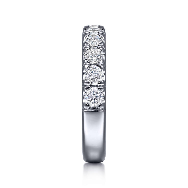 Straight Wedding Ring in 14k White Gold with Round Natural Diamond at Gabriel & Co. - Shot 4