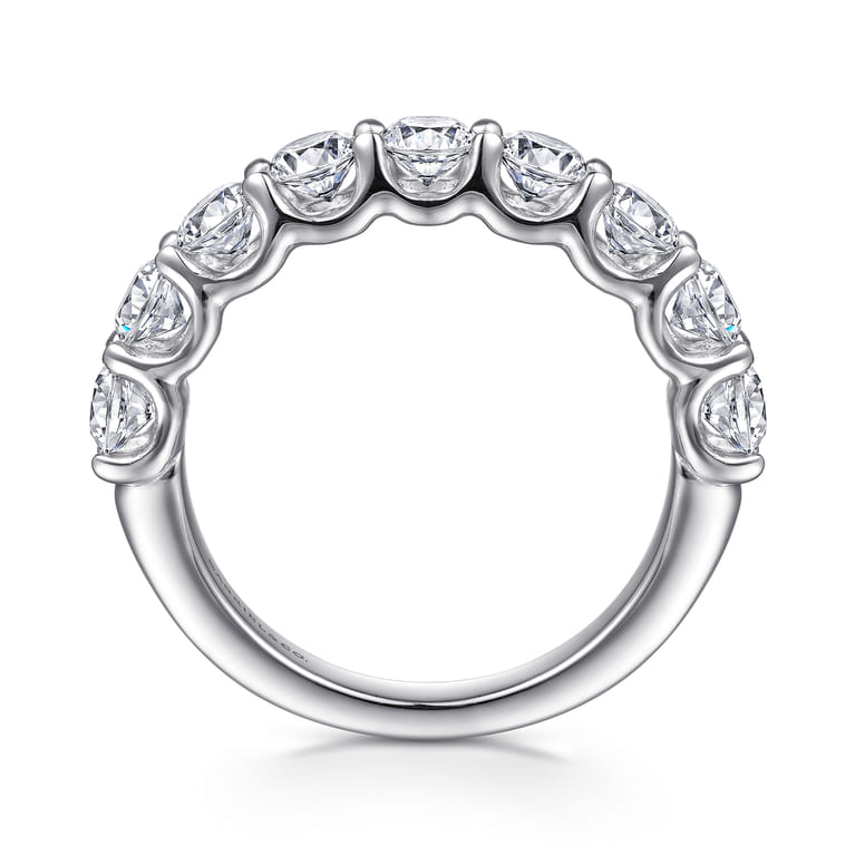 Straight Wedding Ring in 14k White Gold with Round Natural Diamond at Gabriel & Co. - Shot 2