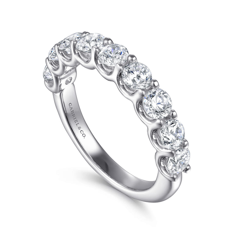 Straight Wedding Ring in 14k White Gold with Round Natural Diamond at Gabriel & Co. - Shot 3