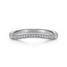 Curved Wedding Ring in 14k White Gold with  Natural Diamond at Gabriel & Co.