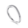Curved Wedding Ring in 14k White Gold with  Natural Diamond at Gabriel & Co.