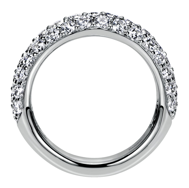 Fancy Wedding Ring in 14k White Gold with Round Natural Diamond at Gabriel & Co. - Shot 2