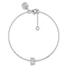 14K White Gold Diamond B Initial Chain Bracelet - 0.08 ct