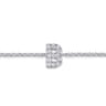 14K White Gold Diamond B Initial Chain Bracelet - 0.08 ct