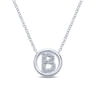 14K White Gold Diamond B Initial Pendant Necklace - 0.05 ct