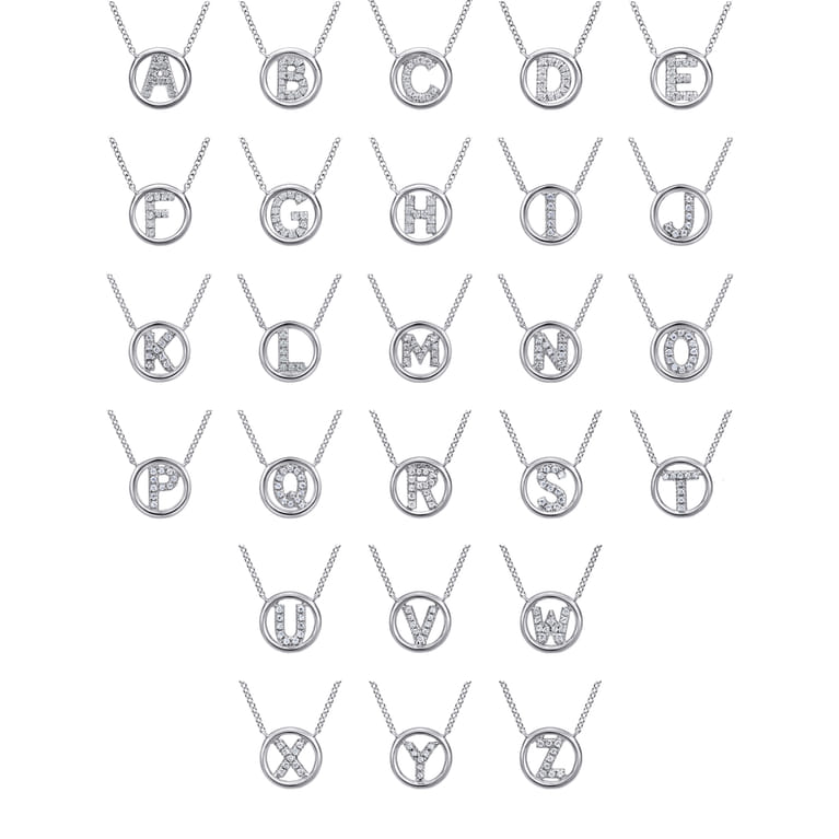 14K White Gold Diamond B Initial Pendant Necklace - 0.05 ct - Shot 3