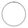 14K White Gold Diamond Baguette Halo Station Necklace - 3 ct