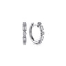 14K White Gold Diamond Baguette Huggie Earrings - 0.3 ct