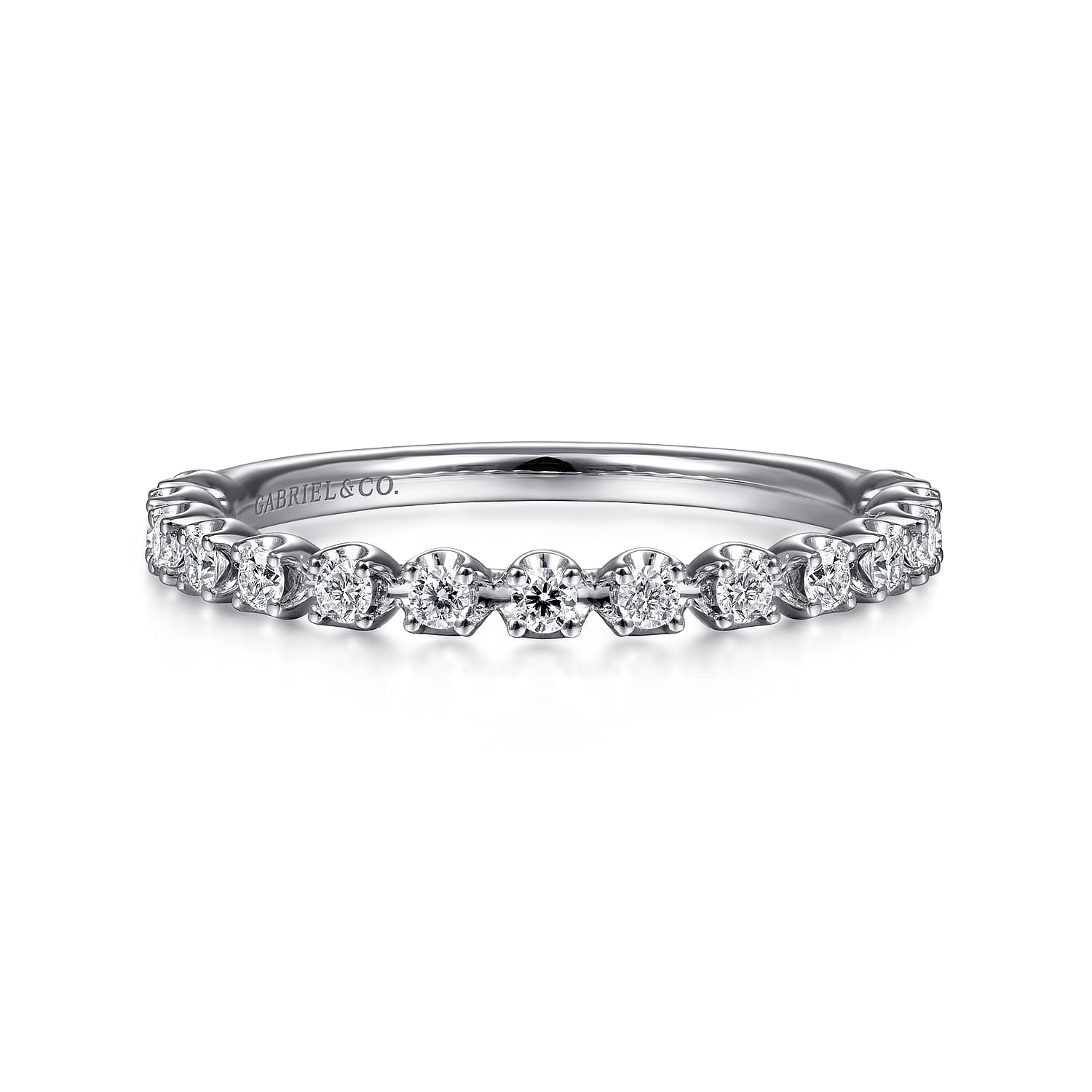 14K White Gold Diamond Band Ring - 0.25 ct - Shot 1