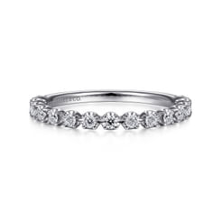 14K White Gold Diamond Band Ring