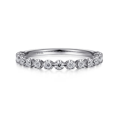 14K White Gold Diamond Band Ring