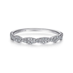 14K White Gold Diamond Band Ring