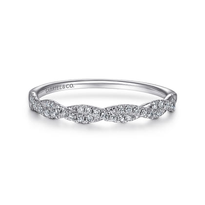 14K White Gold Diamond Band Ring
