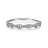 14K White Gold Diamond Band Ring - 0.11 ct