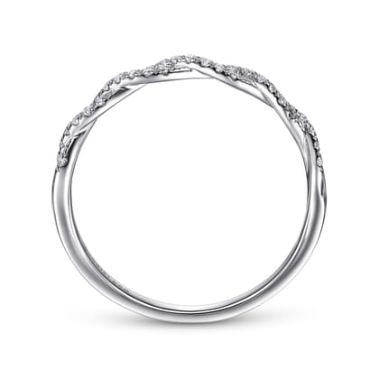 14K White Gold Diamond Band Ring