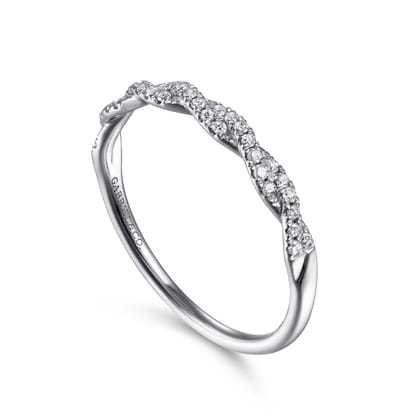 14K White Gold Diamond Band Ring