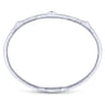 14K White Gold Diamond Bangle with Pyramid Rhombus Stations - 0.5 ct