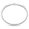14K White Gold Diamond Bangle with Pyramid Rhombus Stations - 0.5 ct