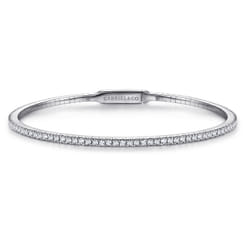 14K White Gold Diamond Bangle