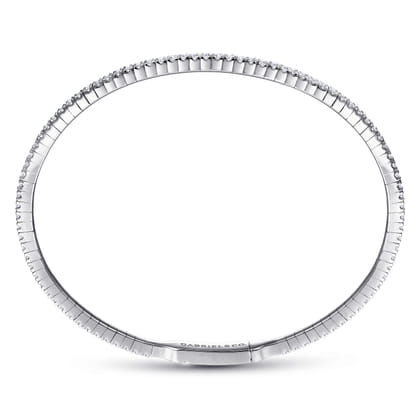 14K White Gold Diamond Bangle