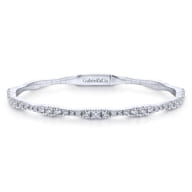 14K White Gold Diamond Bangle