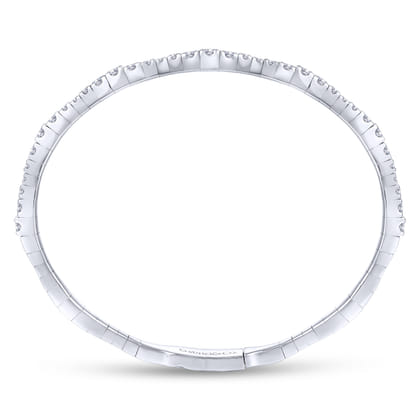 14K White Gold Diamond Bangle