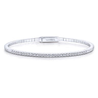 14K White Gold Diamond Bangle