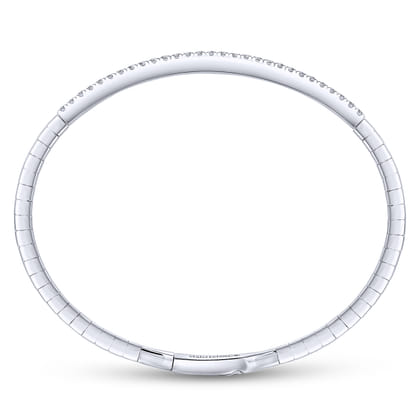 14K White Gold Diamond Bangle