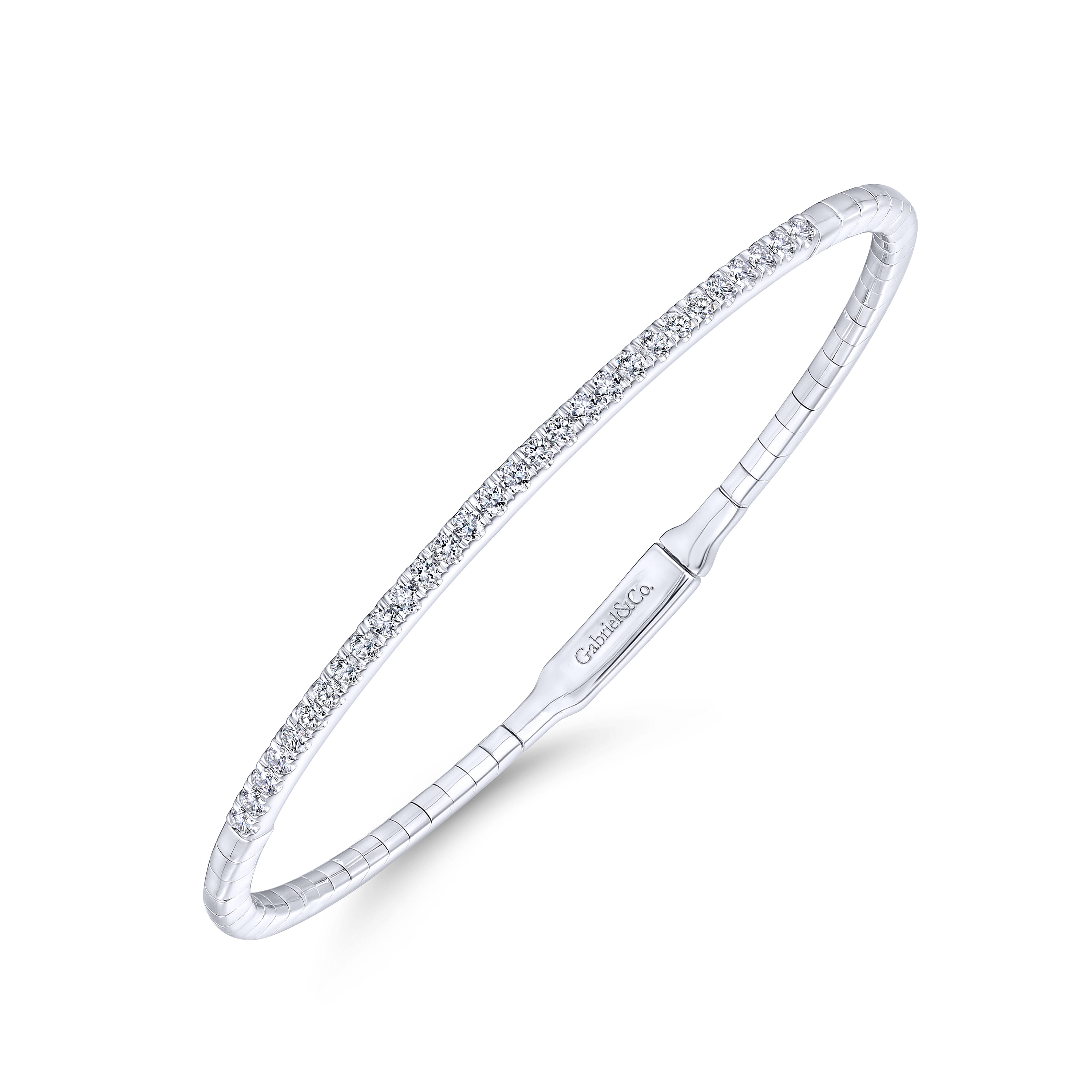 14K White Gold Diamond Bangle - 0.5 ct - Shot 2