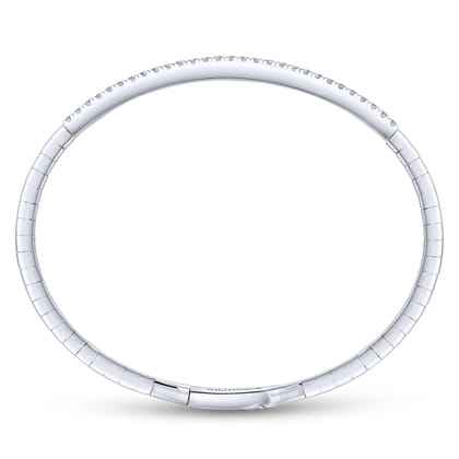 14K White Gold Diamond Bangle