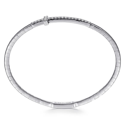 14K White Gold Diamond Bangle
