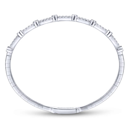 14K White Gold Diamond Bangle