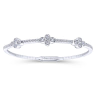 14K White Gold Diamond Bangle