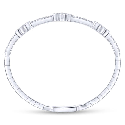 14K White Gold Diamond Bangle