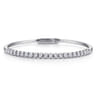 14K White Gold Diamond Bangle - 1 ct