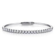 14K White Gold Diamond Bangle