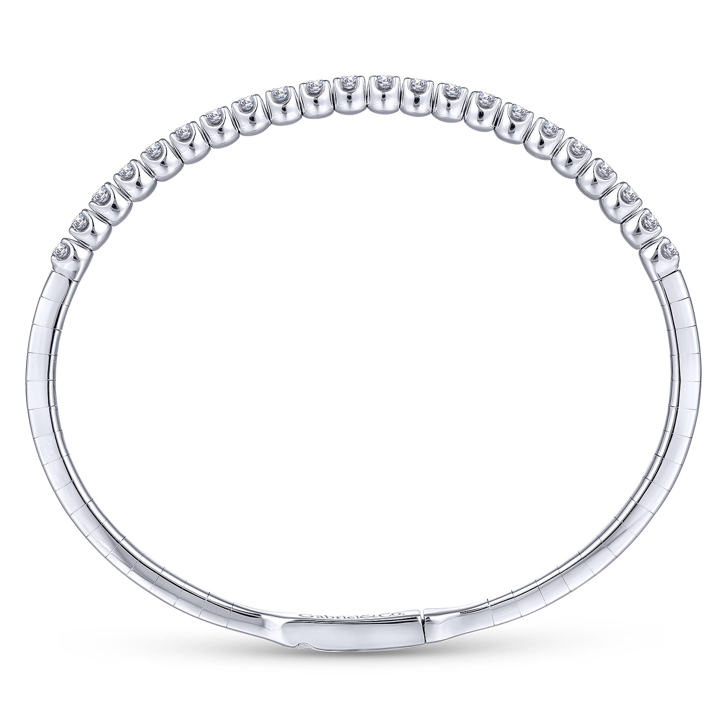 14K White Gold Diamond Bangle - 1 ct - Shot 3