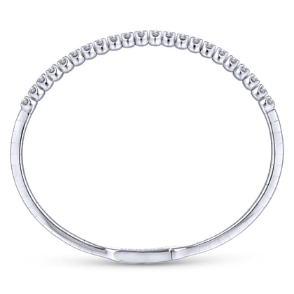 14K White Gold Diamond Bangle